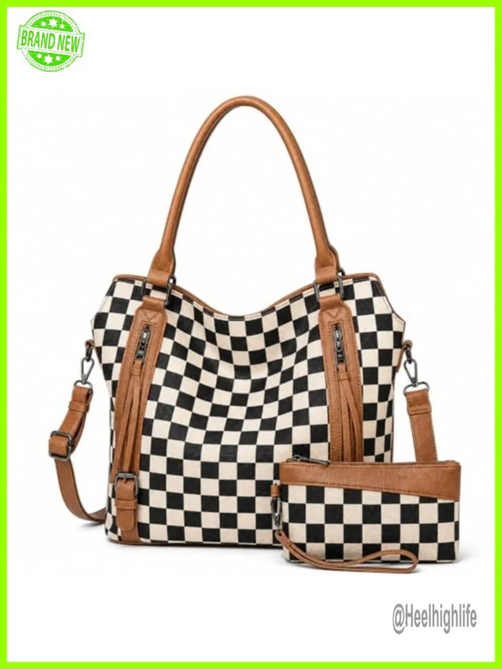 Large Hobo Shoulder Bag with Multiple Pockets Vintage Canvas PU Leather Tote